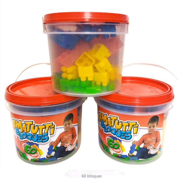 BALDE CON BLOQUES x 60 PC DIDACTIC TOYS 10165/ RJ-BL60