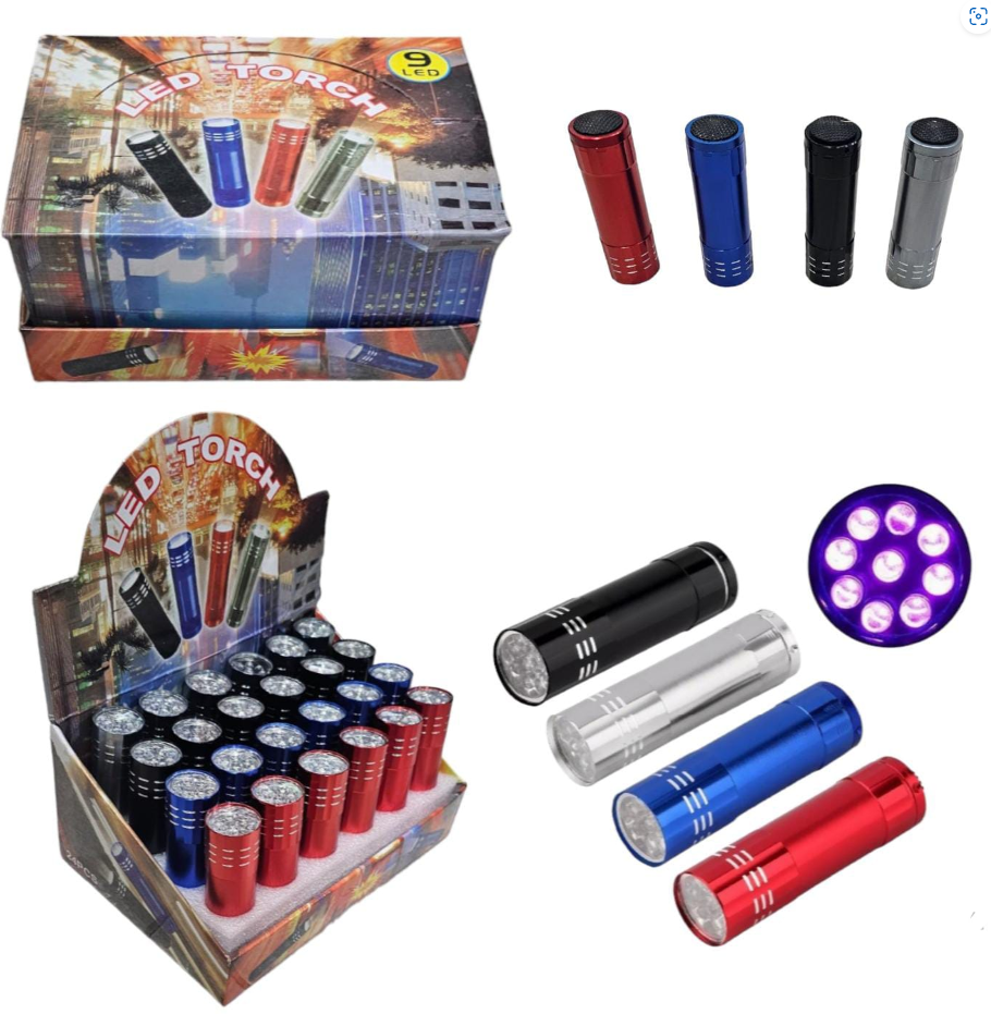 LINTERNAS A PILAS METAL 9 LED A-510807/99043