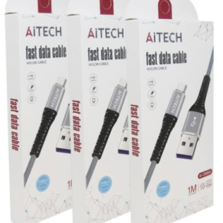 CABLE USB AITECH NYLON FAST DATA TIPO- C 1METRO AI-C0008-C