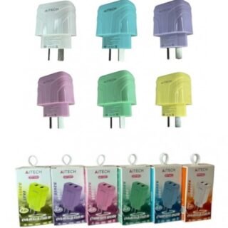ADAPTADOR CARGADOR AITECH 5.8A 2 USB AICP120454