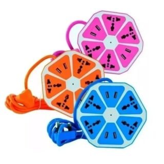 ALARGUE HEXAGONAL EN CAJA 4 TOMAS + 4 USB          BG-4USB