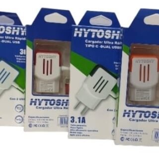 CARGADOR HYTOSHY 3.1A TIPO C + 2 SALIDAS USB CR-2101
