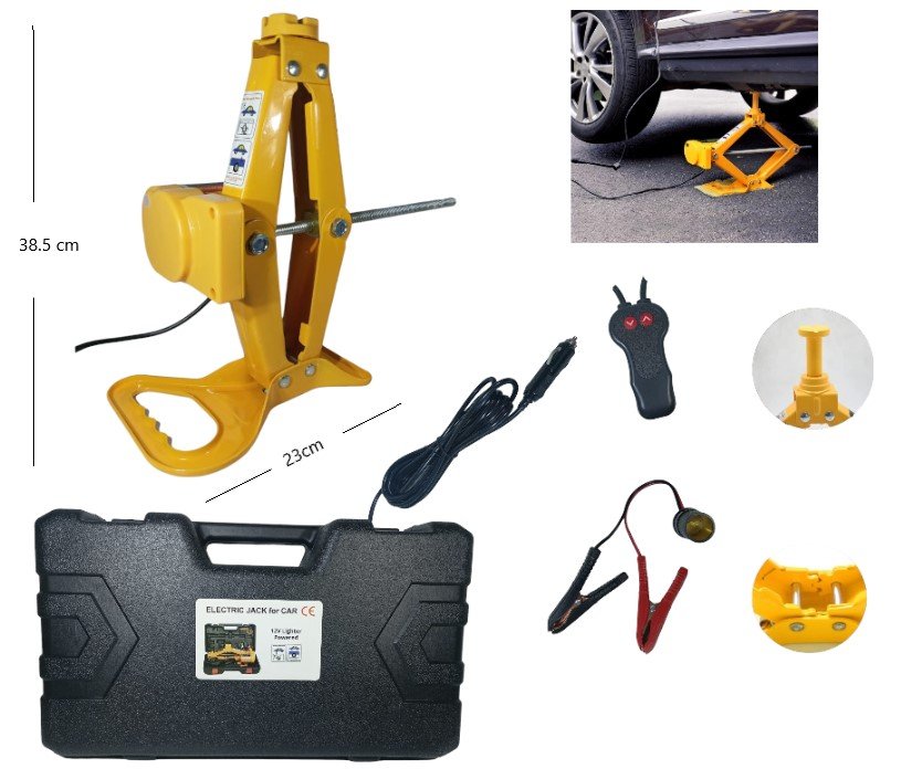 CRIQUE GATO ELECTRICO 12V PARA AUTO C/ VALIJA EJ02