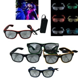 LENTES GAFAS CON LUZ DE NEON FLUOR A PILA           EX00974