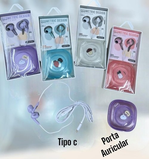 AURICULAR TIPO C C/ ESTUCHE COLORES F-Q84