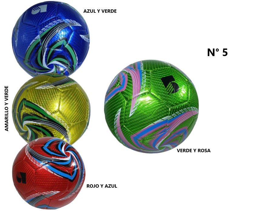 PELOTA N° 5 FUTBOL COLORES BRILLOSA FB5003