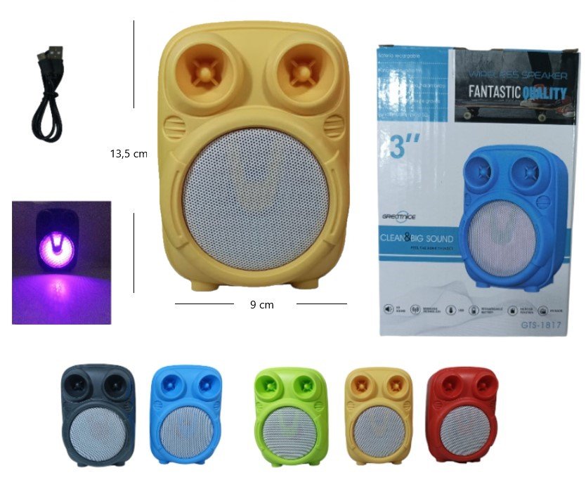 PARLANTE 3PLG BLUETOOTH COLORES GTS-1817