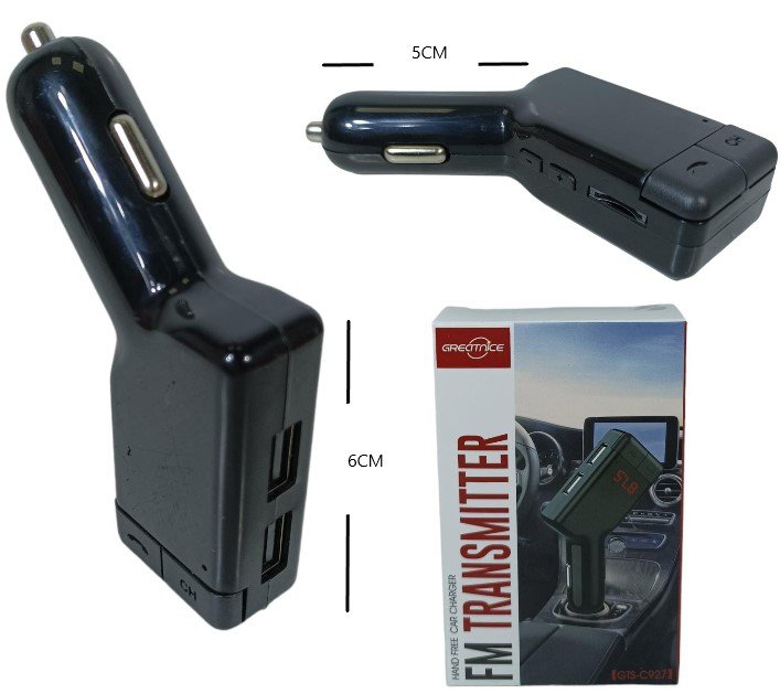 TRANSMISOR DE AUTO BT USB 5V Y USB BT-MP3 GTS-C927