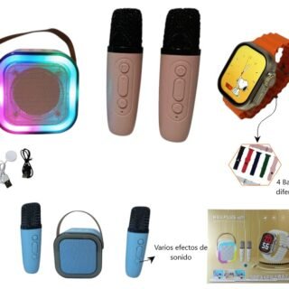 PARLANTE K12 CON 2 MICROFONO Y RELOJ SMART OK-2 H83