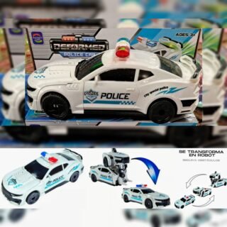 AUTO POLICIA TRANSFORMER A PILA C/LUZ Y SONIDO HW19070982