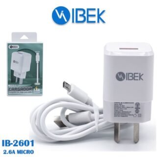 CARGADOR IBEK MICRO - V8 2.6A CABLE DESMONTABLE IB-2601