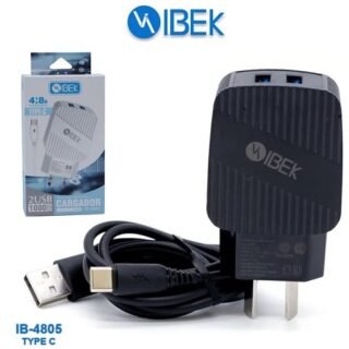 CARGADOR IBEK 4.8A CABLE DESMONTABLE TIPO C IB-4805