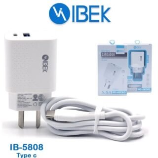 CARGADOR IBEK TYPE C 5.8A USB - TIPO C IB-5808