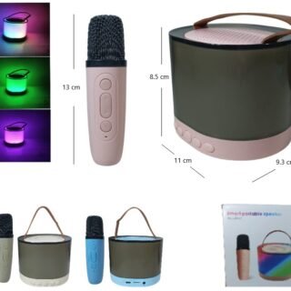 PARLANTE CON 1 MICROFONO LUZ RGB EFECTO DE VOZ         K52