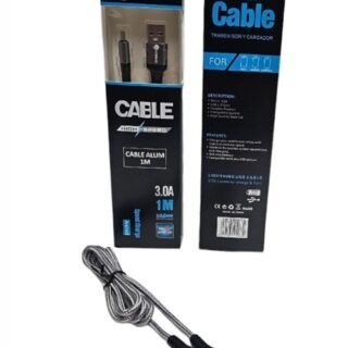 CABLE KOSMO MICRO-V8 ALUM 1M 3.0A REFORZADO          KOS-CAV8