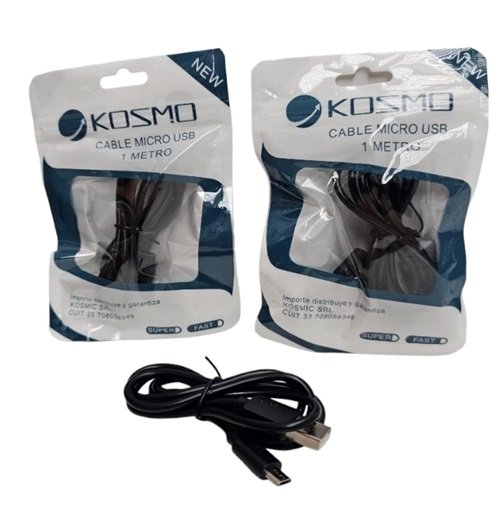 CABLE KOSMO MICRO USB -V8 1METRO KOS-CV8