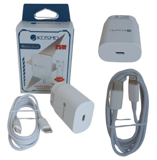 CARGADOR KOSMO PD 25W TIPOC A IPHONE KOS25W-IPH