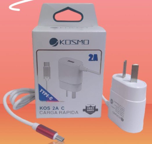 CARGADOR KOSMO 2A TIPO C CARGA RAPIDA KS-18TC