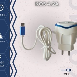 CARGADOR KOSMO 4.2A TIPO C CARGA RAPIDA            KS-42TC