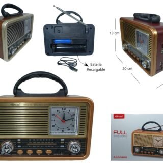 RADIO 3 BANDAS BT AM/FM/RELOJ RECARGABLE            KTF-2017