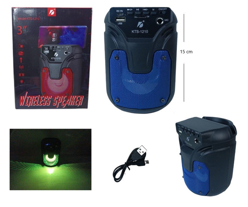 PARLANTE 3PLG BT/FM/MP3 CON ENTRADA DE MICROFONO KTS-1210