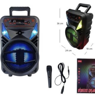 PARLANTE 8PLG C/LUZ MICROFONO BT/FM/MP3/LUZ             KTS-1562