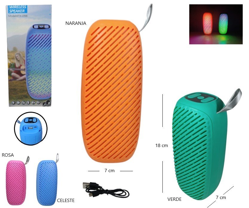PARLANTE BT/FM/MP3 COLORES KTX-1998
