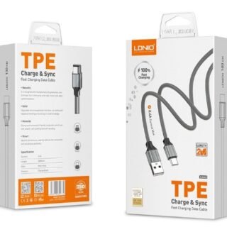 CABLE LDNIO CARGA Y DATOS 2 MTS MICRO- V8 C/RAPIDA          LS442-V8