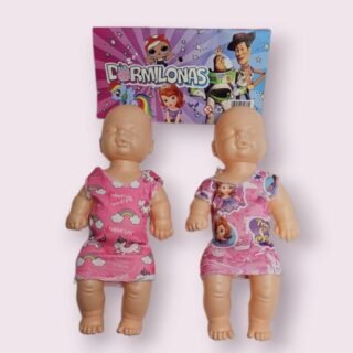 MELLIZOS DORMILONES PLASTICO CON ROPA x 2unidades M-118M
