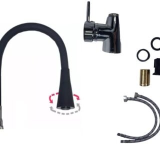 CANILLA FLEXIBLE NEGRA ORYX 302A            MLT30102