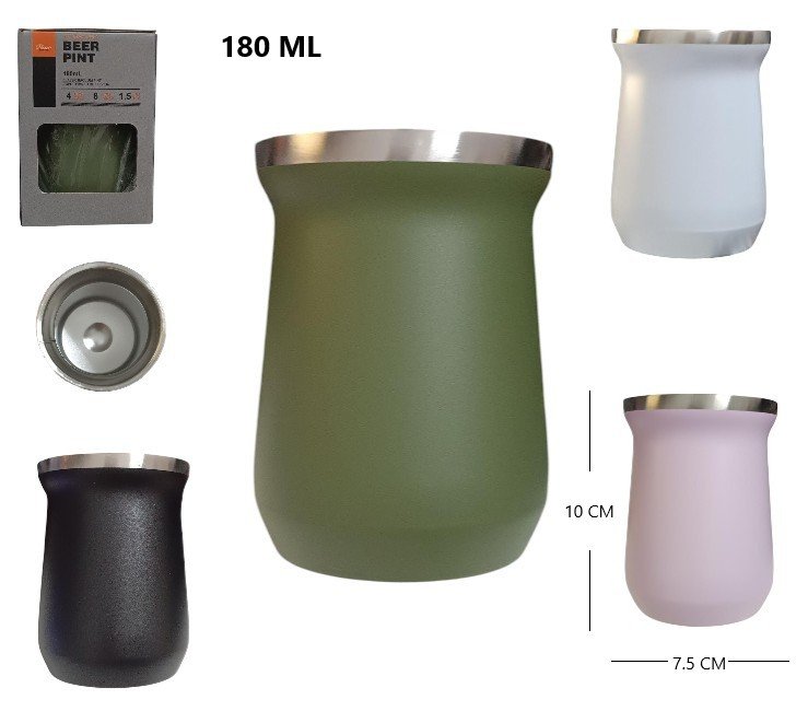 MATE TERMICO DE ACERO INOXIDABLE 180ML