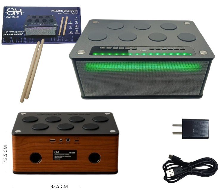 BATERIA CON PARLANTE BT DIGITAL OM-2452-M
