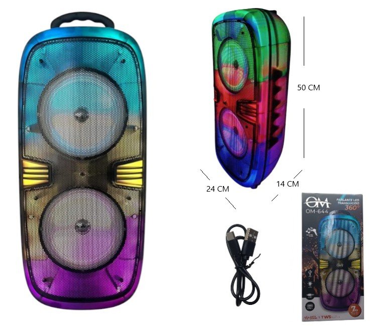 PARLANTE LED TRANSLUCIDO 6.5 PLG X 2 OM-644