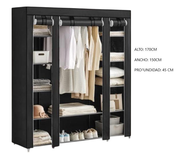 ROPERO 3 COMPARTIMIENTOS C/PERCHERO R-15