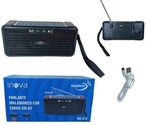 PARLANTE FM/USB/MP3 INOVA CARGA SOLAR 19.5X 9.5CM RA-012