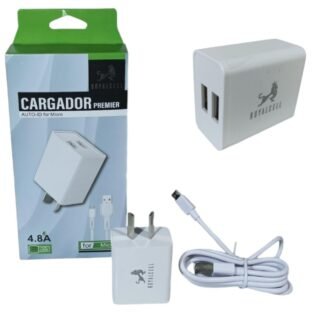 CARGADOR V8 4.8A 2USB ROYALCELL RC5004800A RC4800A