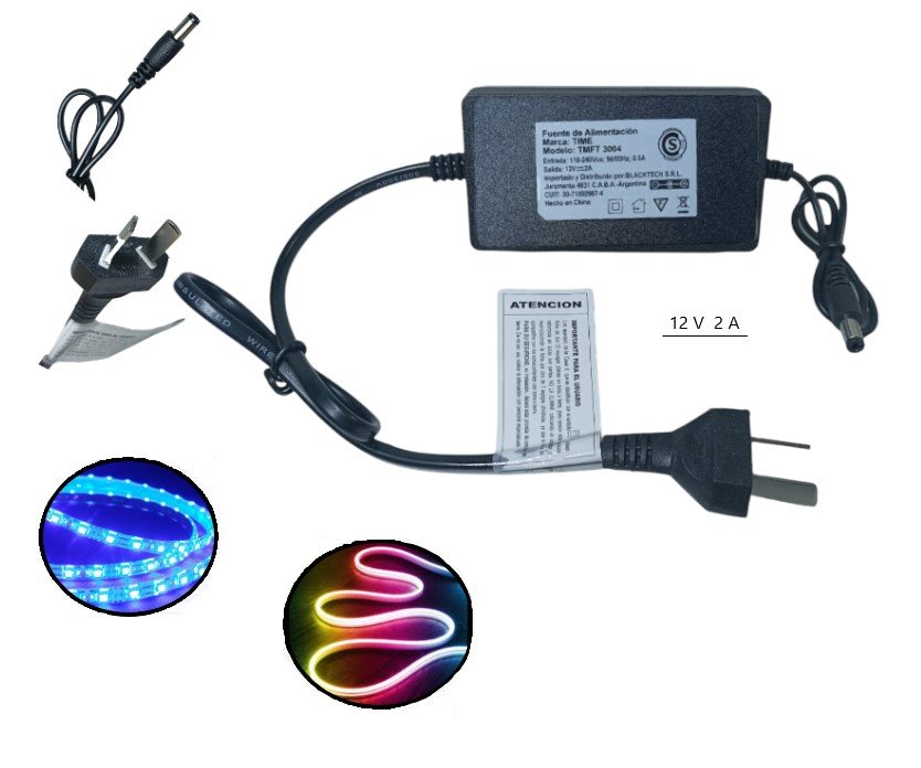 FUENTE POWER 12V 2A(TIRA LED 5050,NEON,ETC) TMFT3004