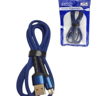 CABLE PRO21 V8 MICRO USB NYLON 1MT          TS003V8