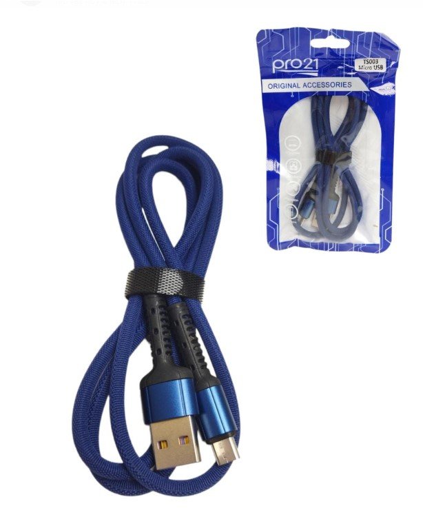 CABLE PRO21 V8 MICRO USB NYLON 1MT TS003V8