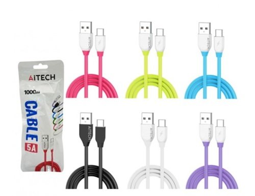 CABLE AITECH 5A TIPO C SILICONADO COLORES AICA181406X