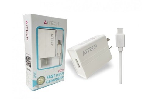 CARGADOR AITECH 2.1A MICRO-V8 CABLE DESMONTABLE AICP130132B