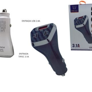 CARGADOR DE AUTO CARGA RAPIDA 3.1 A               CAR-53004