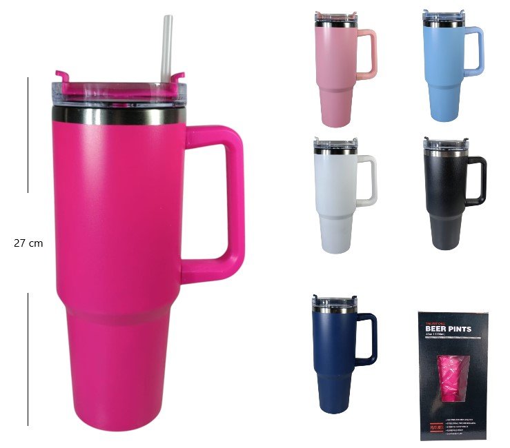 VASO TERMICO (BLANCO Y NEGRO) 1000ML MELECH-110