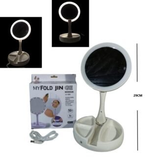 ESPEJO CON LUZ LED DOBLE LADO PLEGABLE 10x – 1x          JG-988