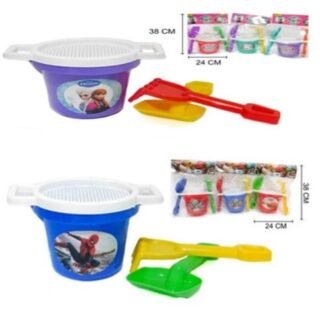 BALDE CON PALA-RASTRILLO CON COLADOR PERSONAJES           L-X005