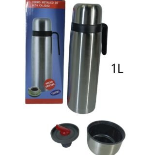 TERMO METALICO ACERO INOXIDABLE 1L CON MANIJA               MB920039