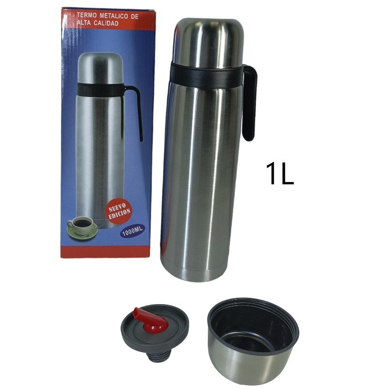 TERMO METALICO ACERO INOXIDABLE 1L CON MANIJA MB920039