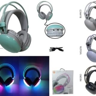 AURICULAR VINCHA BLUETOOTH LUZ RGB               AU-12006