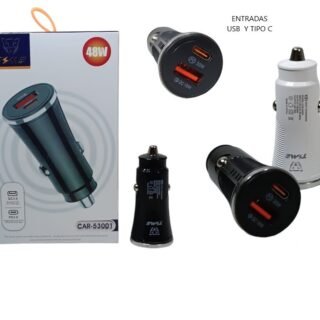 CARGADOR DE AUTO PD 20W+ QC 3.0              CAR-53001