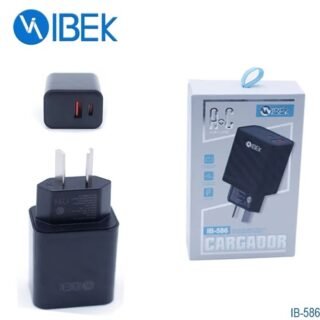 ADAPTADOR CARGADOR IBEK 7.8A PUERTO TIPO C Y USB          IB-586